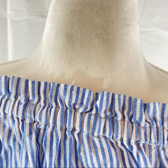 Sportsgirl Stripe Off Shoulder Crop Top Size 16 - Picture 7 of 9